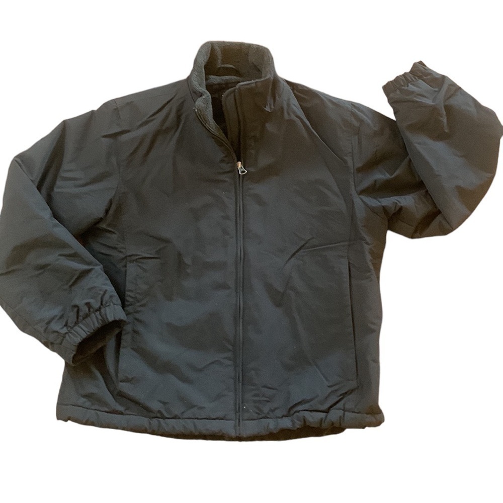 Lands End Kids Ski Snowboard Black Polartec Fleece Lined Coat Size‎ S (6-8)